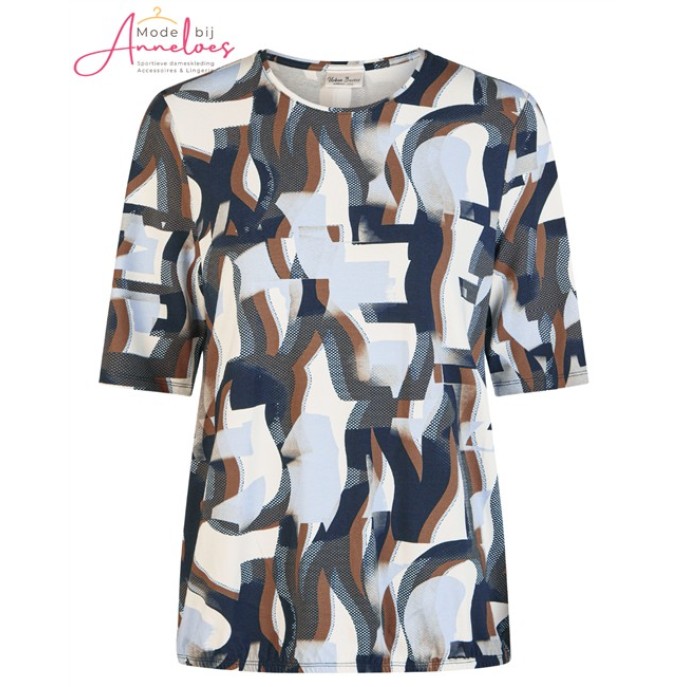 Barbara Lebek blouson shirt 60500062 Marine Blue camel